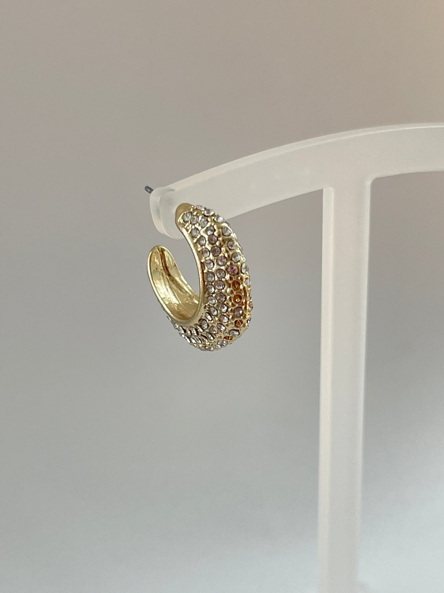 Pave Stone Gold Earrings