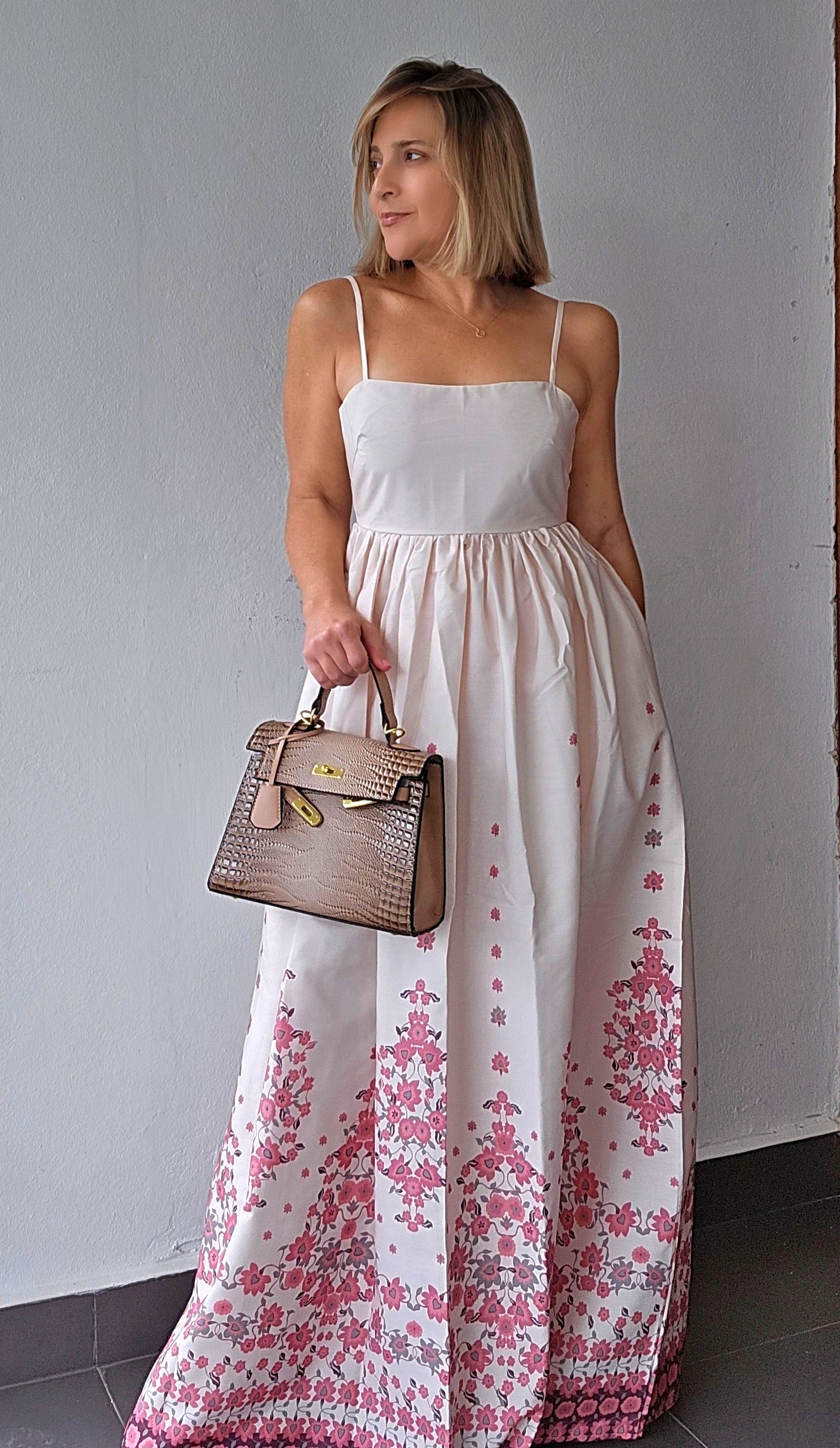 silk swing maxi dress Elegant Swing Sling Maxi Dress