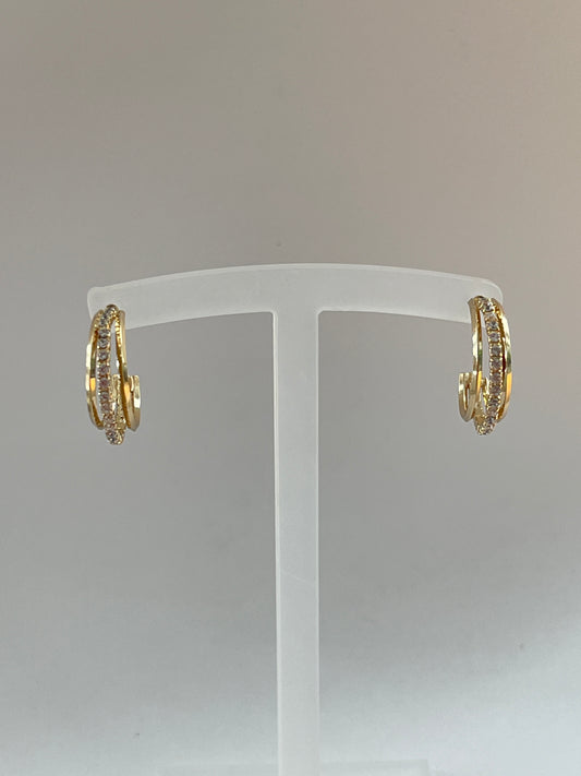 Gold Pave Earrings