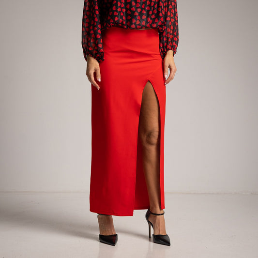 Red Slit Skirt