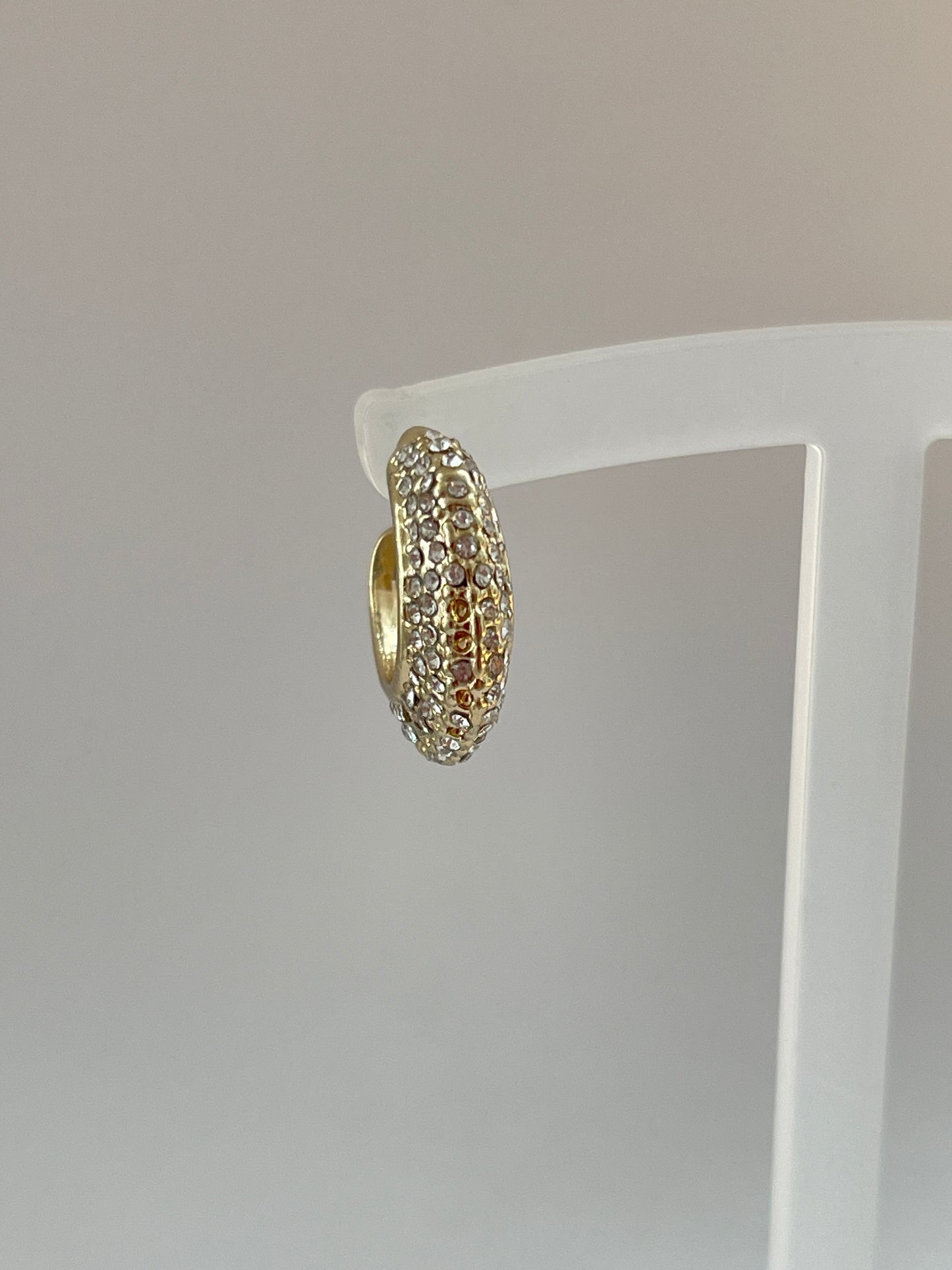 Pave Stone Gold Earrings