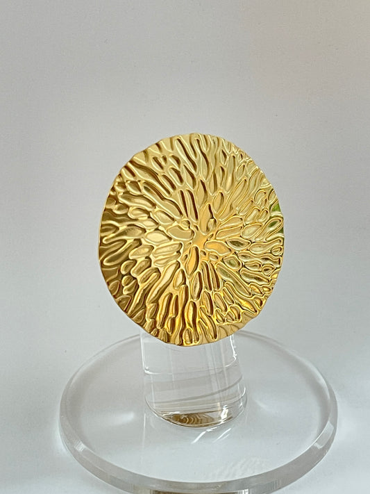 Gold Stainless Steel Statement Ring