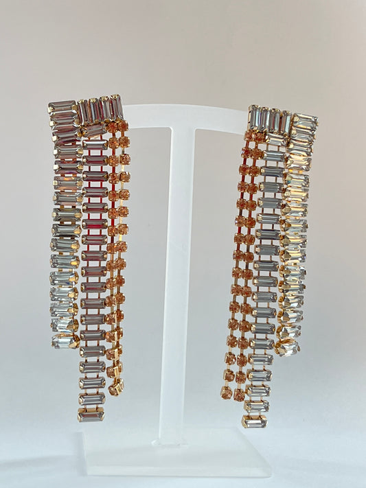 Layered Gold/Rose/ Silver Earrings