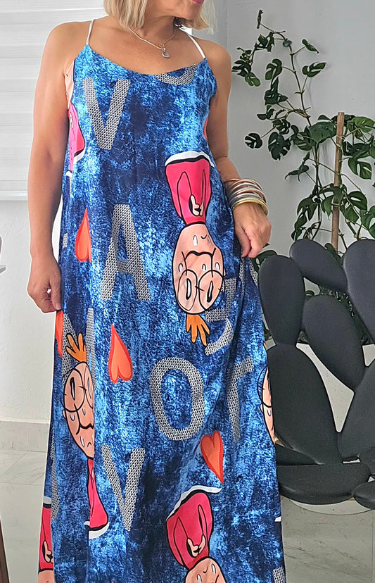 Cartoon Maxi Dress
