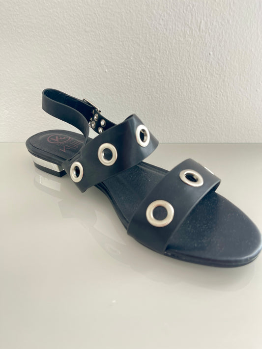 Black Eyelet Sandals