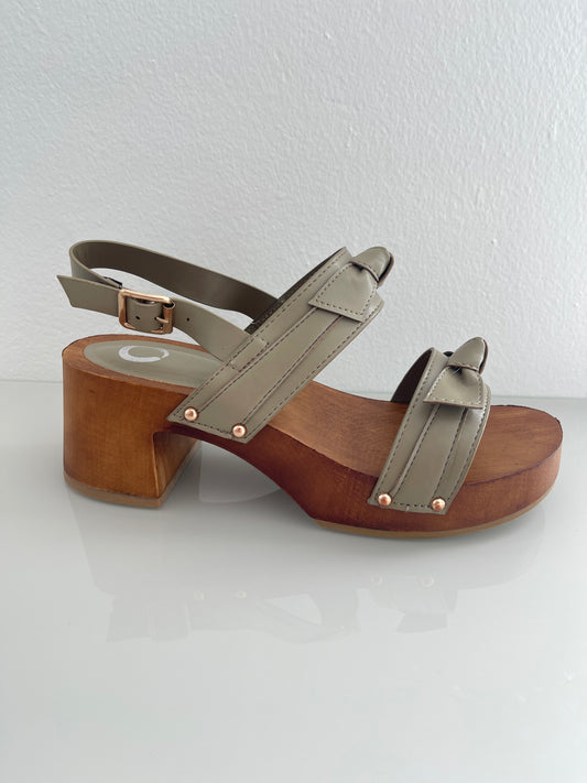 Bow Detail Block Heel Sandal